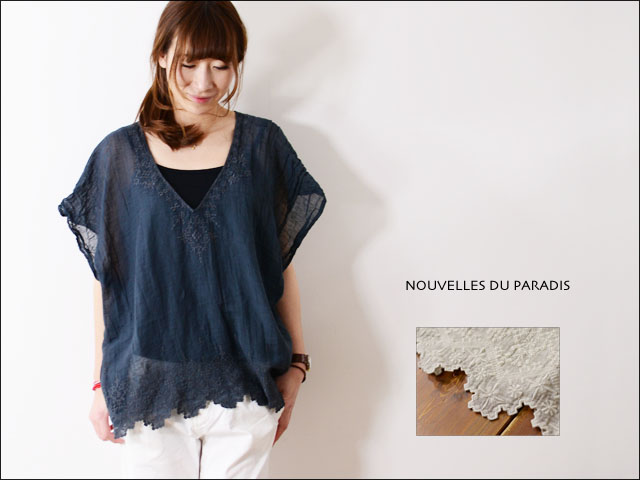 NOUVELLES DU PARADIS [ヌーヴェル ドゥ パラディ] リネンガーゼ刺繍ブラウス [PB13101] _f0051306_2015249.jpg