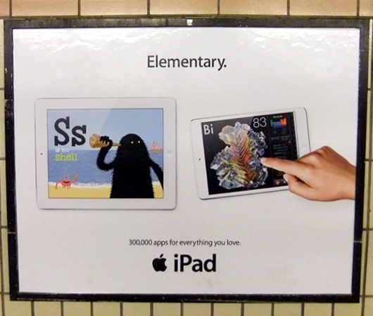 NYの地下鉄で見かけたiPadの新しい広告ポスター、Elementary._b0007805_2042386.jpg