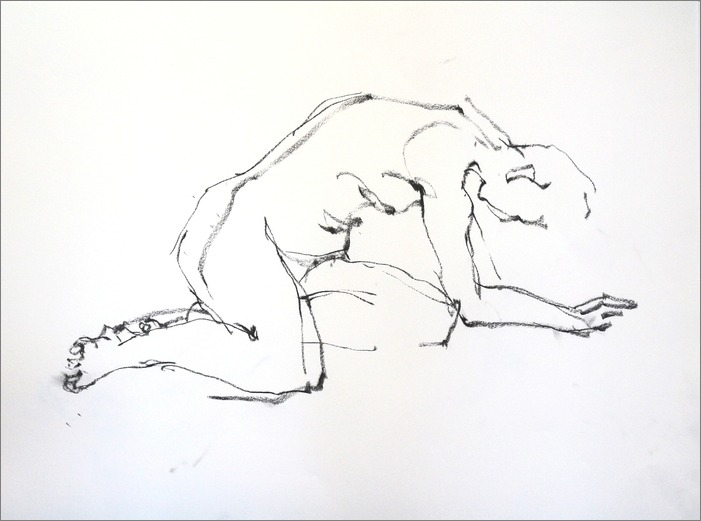 クロッキー Croquis 線描 木炭 5分 両ひじをつき屈むポーズ 画室 游 Croquis Drawing Dessin Sketch クロッキー Croquis 線描 木炭 5分 両ひじをつき屈むポーズ 画室 游 Croquis Drawing Dessin Sketch