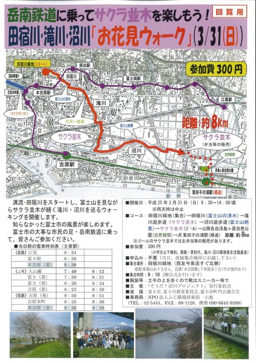 お花見ウォーク(31日)に向けた滝川・田宿川の草刈り清掃_f0141310_7304995.jpg