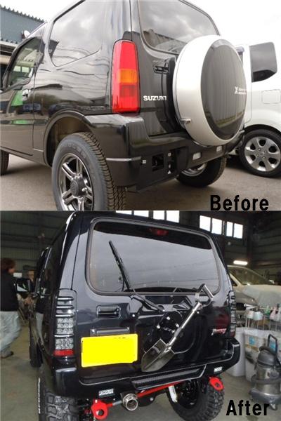 祝☆納車 ジムニーJB23 リフトアップ、テールランプスモーク、スコップ、タイヤなどカスタム完了!_c0213517_12265414.jpg