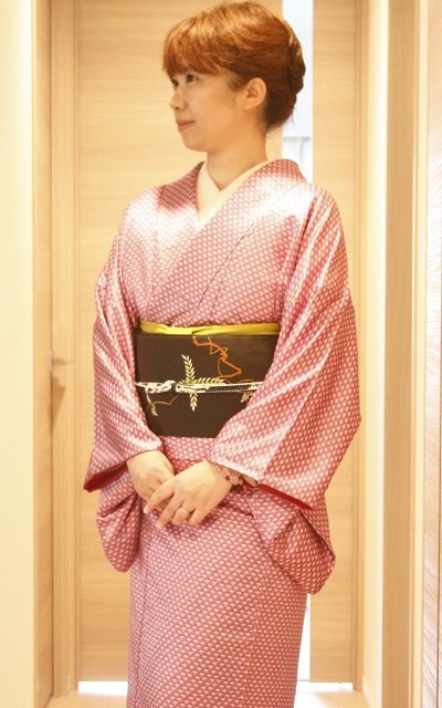 綸子 小紋