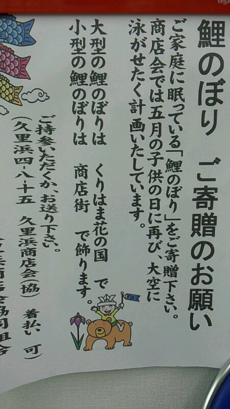 久里浜商店街でこいのぼり収集してます_d0092901_20423791.jpg