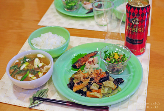 ４月９日　火曜日　きくらげと野菜の橄欖菜炒め＆大根の桜漬_b0288550_11143628.jpg