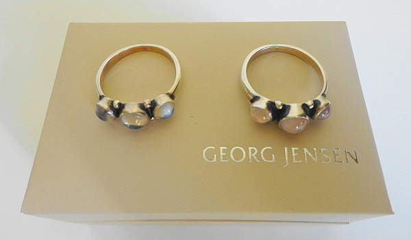 GEORG JENSEN 廃盤 シルバー・リング ムーンストーン、ローズ