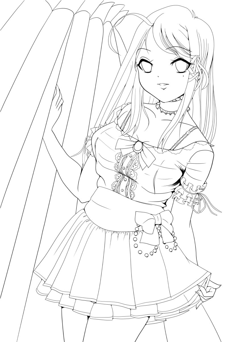 イラスト 線画完成 ツンデブちゃん ヴァレッタの休日 まったり気分をあなたに