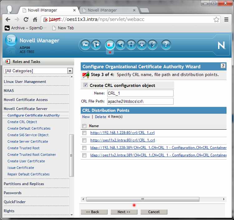 Novell eDirectory 組織認証局(CA)サーバーの移動 _a0056607_11314541.jpg