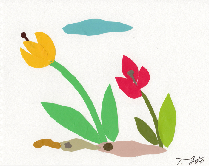 チューリップ 切り絵おやじ チューリップ 切り絵おやじ