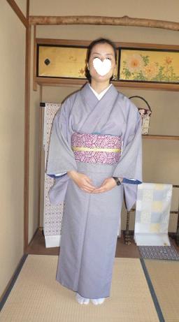 落語の会へ・江戸小紋に紫根染めの帯のお客様。_f0181251_17273212.jpg