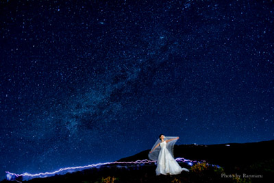 満天に輝く星空の下で結婚式 静岡ウェディングフォト Petite Rose