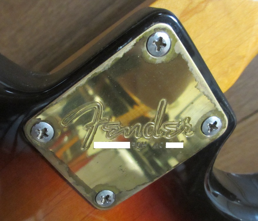 1982年製　初年度　非売品　ネック　プレート　フェンダー・ジャパン fender japan“ST'62-85（1982年製）” : 【○八】マルハチBlog