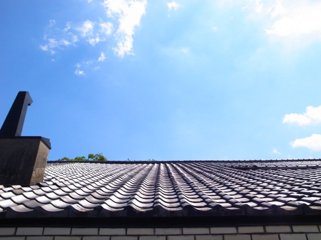 初夏のような日ざしに瓦も銀に光る。_d0057843_21153498.jpg