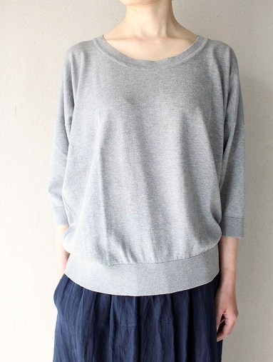 JOHN SMEDLEY　LOOSE SWEATER 3/4 SLEEVE / SILVER_b0139281_17383154.jpg