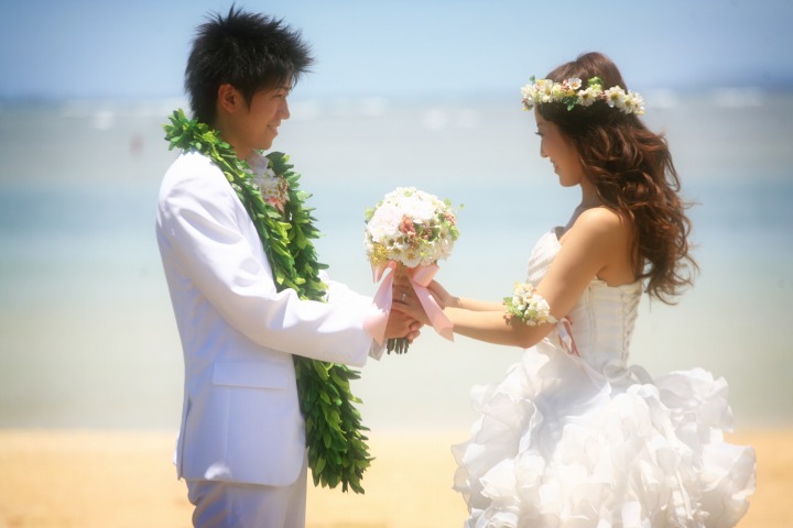 シンデレラビーチフォト In マジックアイランド ハワイのフォトツアー フォトウエディング