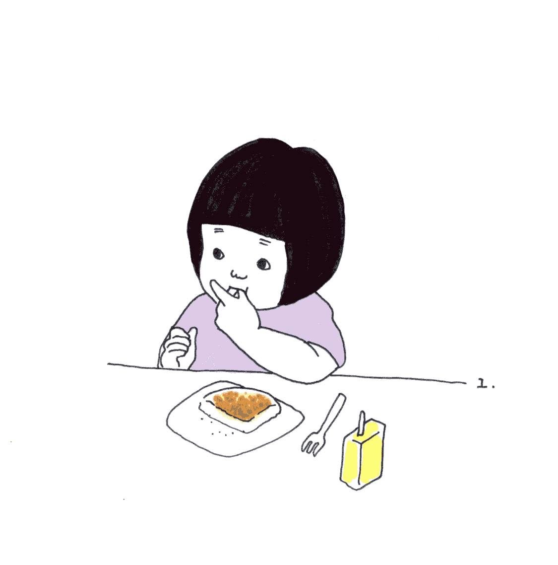 京都でパンケーキ食べる 私のイラスト のんびりノート