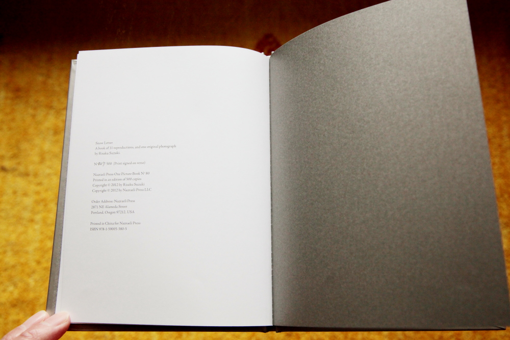 鈴木理策 Risaku Suzuki 「One Picture Book #80: Snow Letter