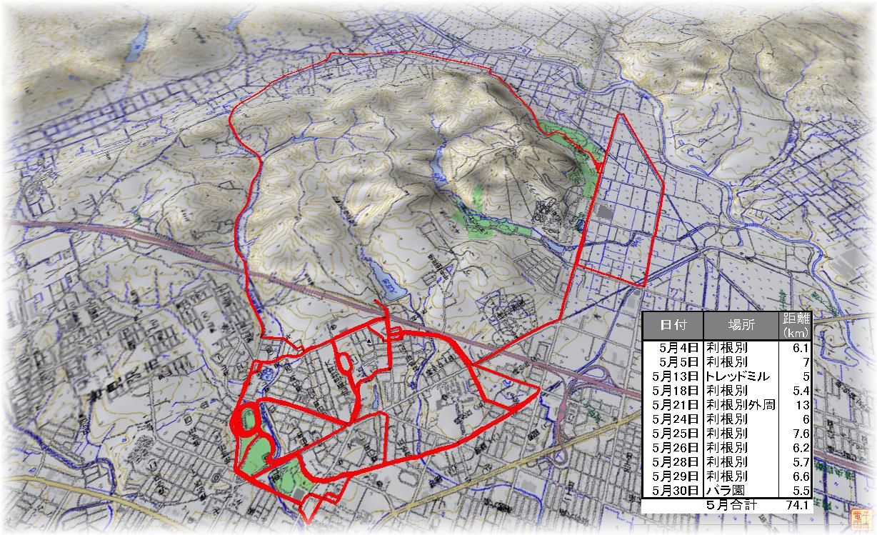 ジョグ◆５月走行距離◆2013.5.31_a0248508_22412268.jpg