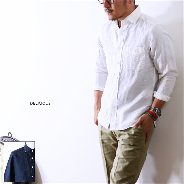 DELICIOUS [デリシャス] Pujol / コットンリネンボタンダウンシャツ[DS0133] _f0051306_14442052.jpg