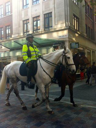 街にも出動、お馬に乗った警察官_e0114020_3555482.jpg