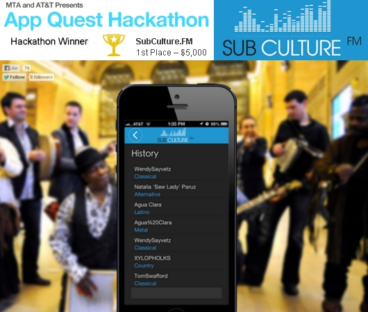 NY都市交通局のアプリコンテスト(MTA App Quest)の新イベント、ハッカソン優勝者はSubCulture.FM_b0007805_013854.jpg