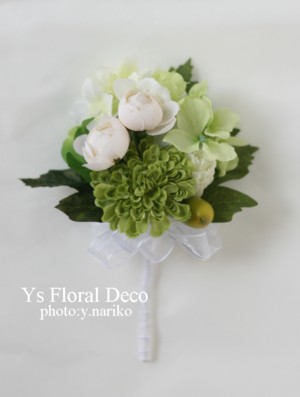 緑色の花冠&ブートニア バリ島挙式のおふたりへ_b0113510_17155989.jpg