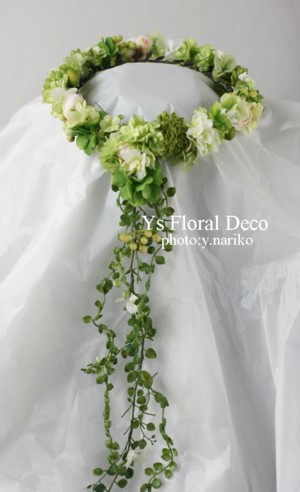 緑色の花冠&ブートニア バリ島挙式のおふたりへ_b0113510_1716781.jpg