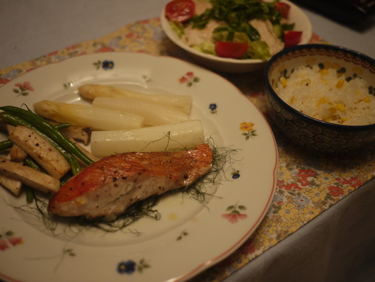 金目鯛のハーブ焼き、その他ご飯_a0284046_20165776.jpg