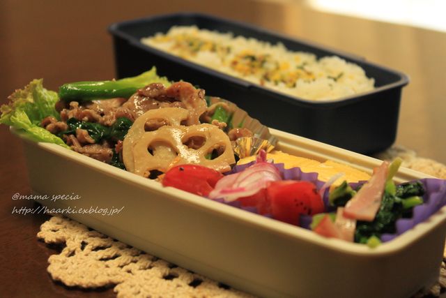 今日のお弁当～ッ豚肉とニラの塩だれ炒め（６月１３日）_e0242766_19175152.jpg