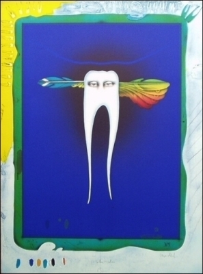 パウル・ヴンダーリッヒのリトグラフ「Geflügelter Augenzahn