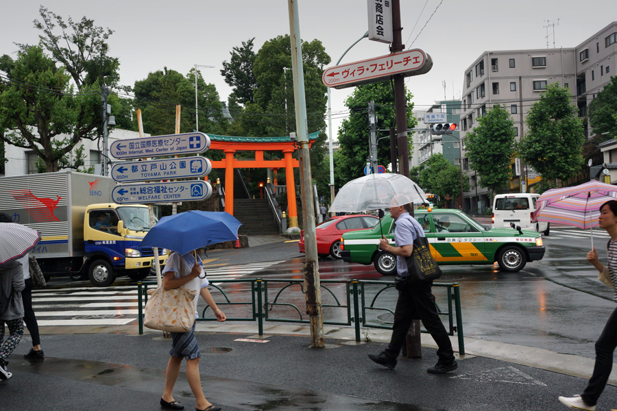 雨の早稲田とイカのスキー帽_c0035245_21324887.jpg