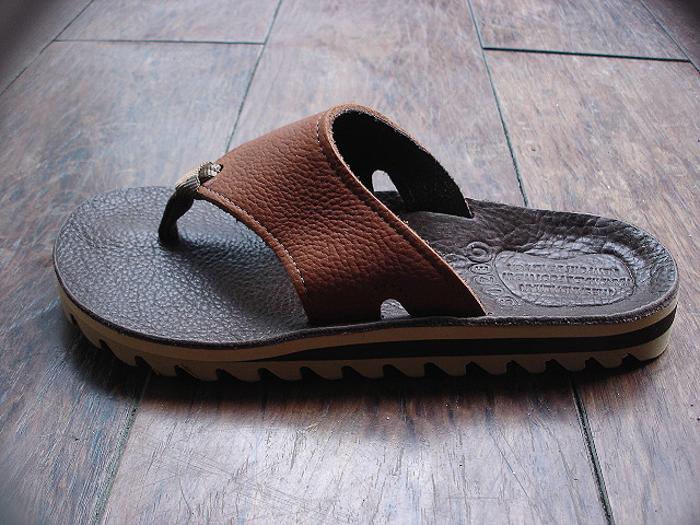 サンダルマン　ブラウンレザーサンダル Vibramソール SANDALMAN(サンダルマン) ビーチワイド vibram#8338 / 3 MENS