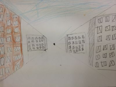 小学３年生が描く一点透視図法を利用した建物の絵 東西線浦安駅徒歩２分の絵画教室 Atelier創 アトリエ ソウ のブログ