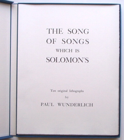 パウル・ヴンダーリッヒの挿絵本「The Song of Songs Which is パウル・ヴンダーリッヒの挿絵本「The Song of Songs Which is