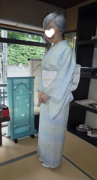お誂え下さった単衣のお客様・絞りの浴衣と小物。_f0181251_16155786.jpg