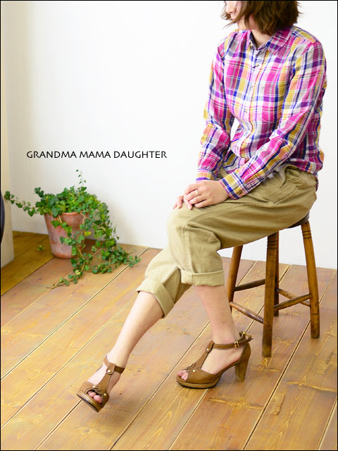 GRANDMA MAMA DAUGHTER [グランマ・ママ・ドーター] リネンチェックシャツ [GS210331] _f0051306_145226.jpg