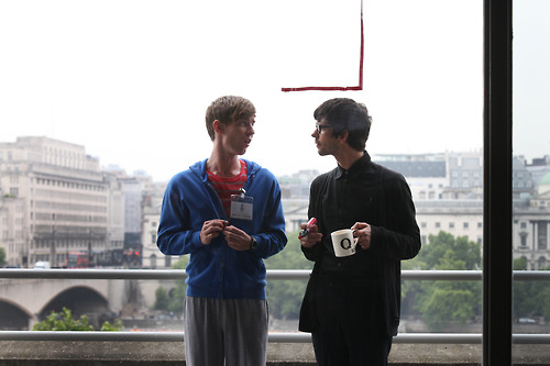 A peek of Luke Treadaway with Ben Whishaw in a 　　　　Curious Night shot_d0160581_18312244.jpg