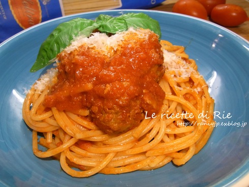 うちのミートボールスパゲッティ♪ Spaghetti e Polpette_b0246303_1756861.jpg