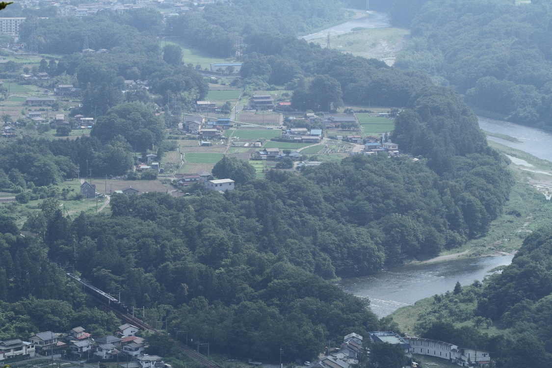 緑に囲まれた横瀬川鉄橋を高いところから - 2013年梅雨・秩父 - _b0190710_2317311.jpg