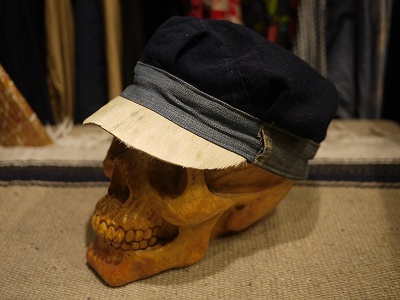 『a little』リメイクワークキャップ　vintage Denim　藍染　ラオス_a0119505_1705917.jpg