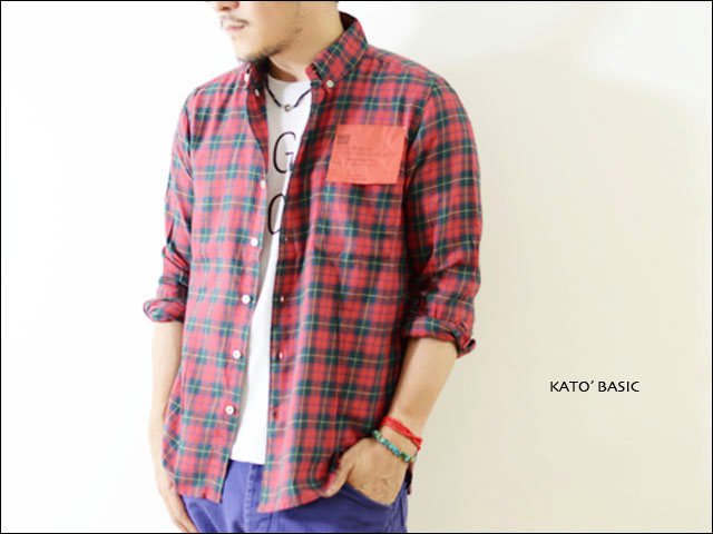 KATO\' BASIC [カトー ベーシック] チェックボタンダウンシャツ RED [BS230136] _f0051306_1817772.jpg