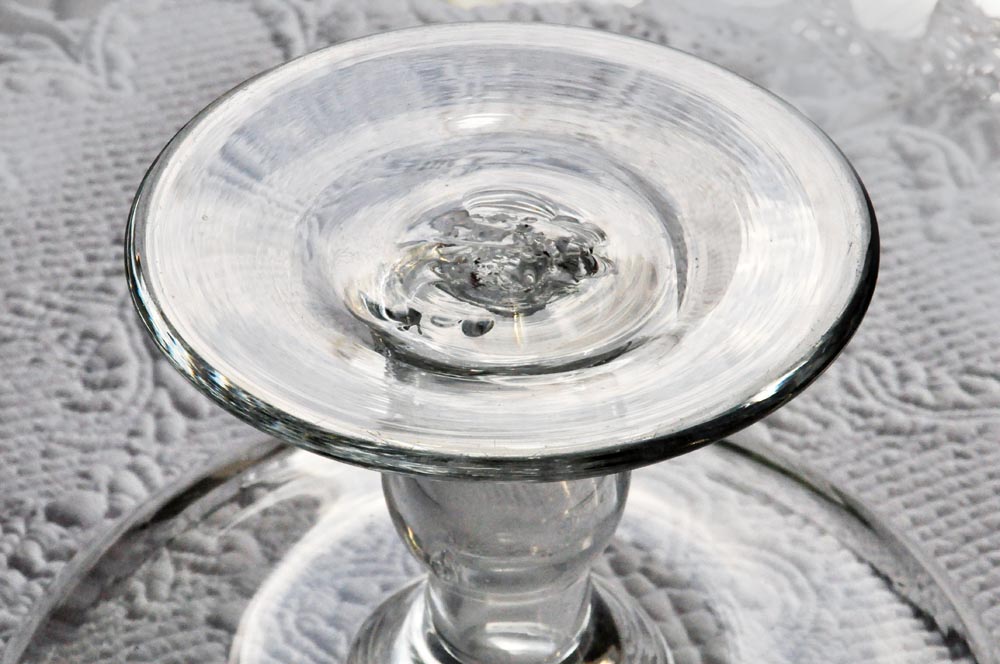 大正ガラス　コンポート　美品 大正ガラス ブルーコンポート 吹きガラス - 生活骨董と古布の