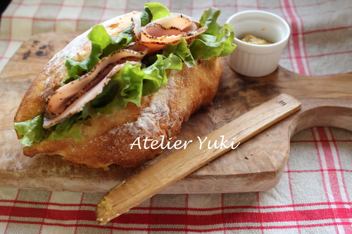 ペッパーハム チャバタサンド 小さなパンのアトリエ Atelier Yuki 七ヶ浜パン教室