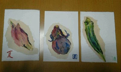 感じて描く 夏野菜の絵葉書を創りました はるはあけぼの ヨガdiary 感じて描く 夏野菜の絵葉書を創りました はるはあけぼの ヨガdiary