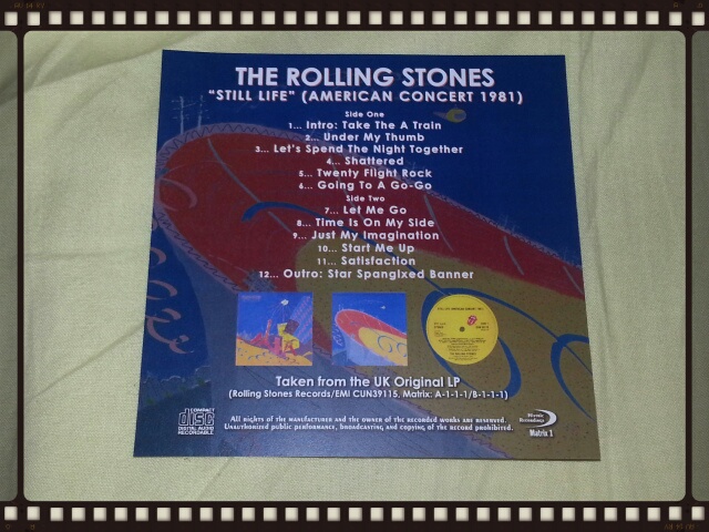 THE ROLING STONES / STILL LIFE Taken from the UK Original LP_b0042308_0192387.jpg