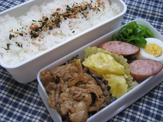 豚のソース炒め弁当_e0175021_15292480.jpg