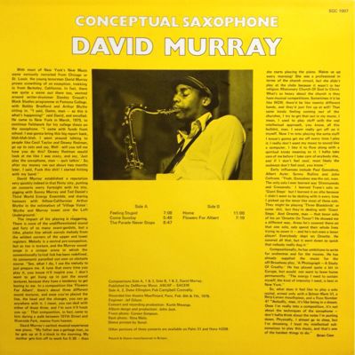 DAVID MURRAY / CONCEPTUAL SAXOPHONE (SGC1007) / ORGANIC SAXOPHONE(VDE083 FP6)_d0102724_21151015.jpg