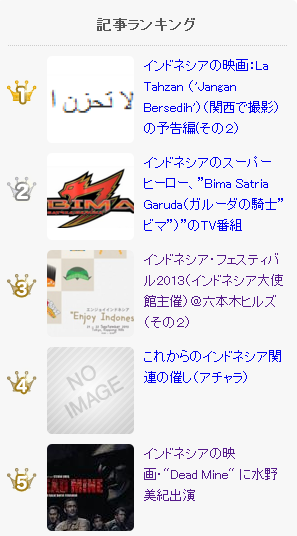 exblog ガドガド (インドネシアのあれこれ情報)の記事ランキング (2013/8/1)_a0054926_10392947.png