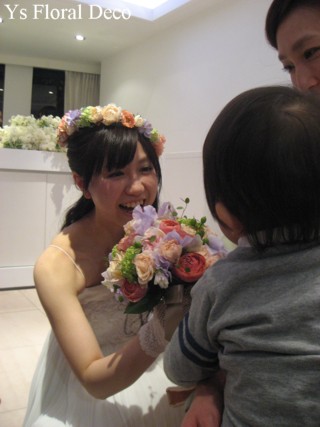 春のカラフルブーケ&花冠 お色直しに_b0113510_858274.jpg