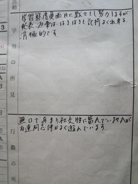 小学校の通知表 ふらふらかいご通信