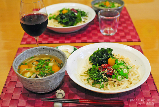 ８月８日　木曜日　冷やし中華（前日の昼ごはん）と、冷やし梅うどん（前日の晩ごはん）_b0288550_15554187.jpg